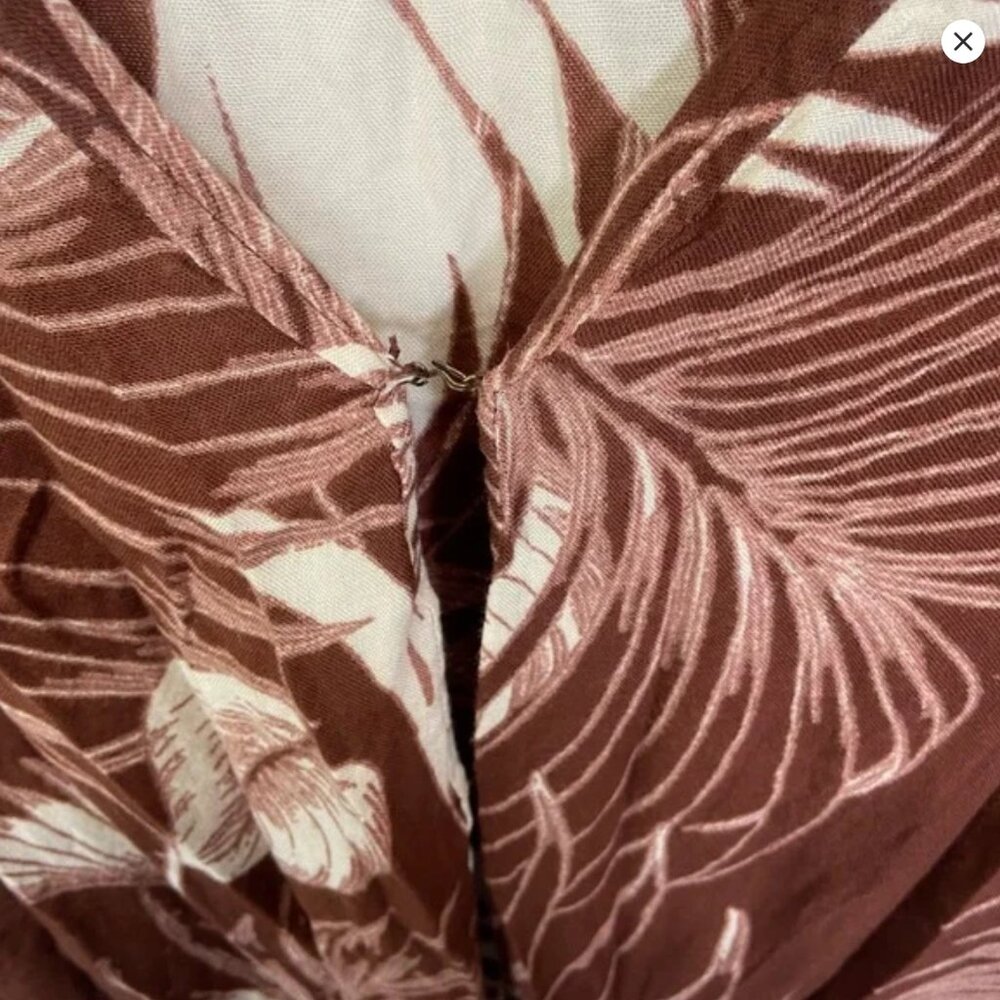 O'Neill Brown Palm Print Wrap Style Top Size Xs - Picture 7 of 7